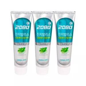 2080 케이 진지발리스 치약 허벌 민트 3p 잇몸 케어/입냄새/제거/치석/크리닉/재생/구취/기능성/충치/양치