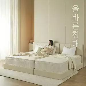 올바른침대 바른 쿠션형 침대프레임 무헤드 헤드세트 S SS Q K LK1800