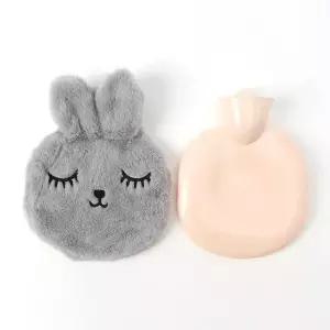 보들토끼 보온 물주머니 300ml 그레이 핫 온수팩 방한털모자 (WFIFQSH)