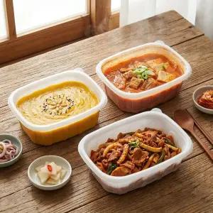 국내생산 포장용기 죽용기 대/중/소 용기+뚜껑 모음
