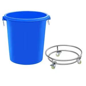 바퀴달린 쓰레기통 이동식 휴지통 대형플라스틱통 45L 블루