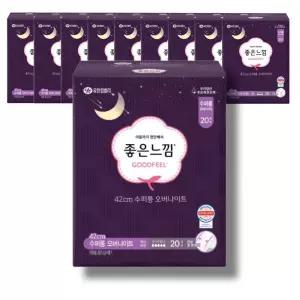 좋은느낌 수퍼롱 오버나이트 생리대 20개 x 10팩