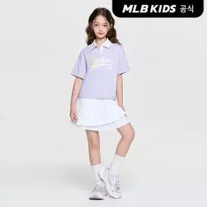 [MLB키즈](공식)26SS 스포티브 애슬레저 컬시브 스커트 티셔츠세트(여아) NY (Lavender) 7FS1A0263-50LDS