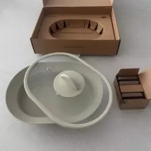 데켓 쿡플레이트 주물 IH 오발쿡플레이트 31cm+유리뚜껑+손잡이세트