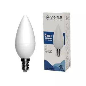 [하프클럽/셀러허브]장수램프 불투명 LED 촛대구 E14주광색 꼬마전구 캔들