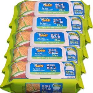 물걸레 청소포 실속형 대형 30매x5팩 도톰한 대형캡형