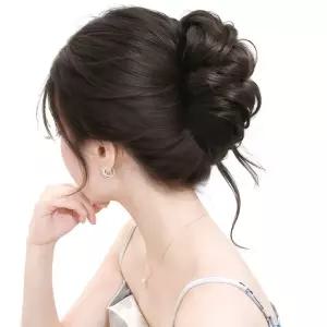 똥머리 가발집게핀 도넛링 올림머리 고정 헤어피스 브라운 블랙 한복 행사