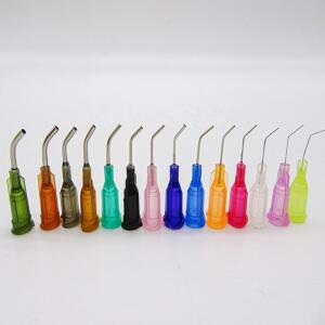 호환 10개입 1/2인치 45도 엘보 디스펜싱 니들 TS-TT 주사기 블런트 팁 나사산 포트 14G 15G 16G 17G  34G