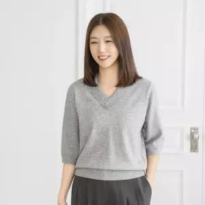 [마담4060]엄마옷 마담4060 카라브이넥 데일리 여성 니트-RKN2510001-