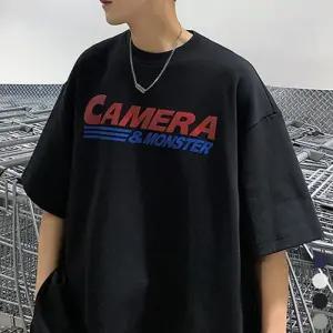 [아이에스이랩]남자 여자 CAMERA 레터링 오버핏 반팔티 I2TS049