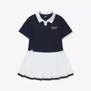 휠라 키즈 카라 플리츠 원피스 NAVY FK262OP07G004 462
