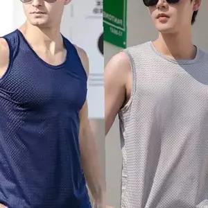 남성 메쉬 민소매 티셔츠 헬스 운동 러닝 조깅 체육관 여름 통풍 쿨링 나시