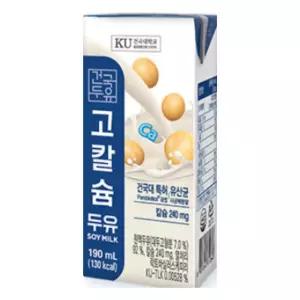[건국우유] 고칼슘 두유 190ml x 48팩