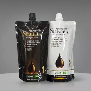 실케라 터치 두피에 묻지 않는 염색약 450ml 블랙 모발손상완화 두피보호