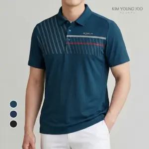 김영주스포츠 남성 스트라이프 카라 반팔 티셔츠 KRMT61315 골프 아웃도어 데일리 비즈니스