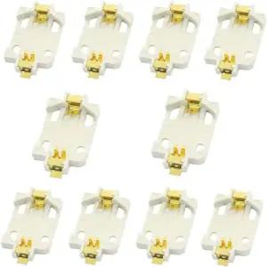 bnafes 10Pcs 화이트 서피스 마운트 SMD CR2032 셀 버튼 배터리 홀더 소켓