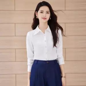 여친 핑크 가을 오피스룩 셔츠 블라우스 새틴 여 조추 상의 면접 전문 정장 직장 긴팔 ST3