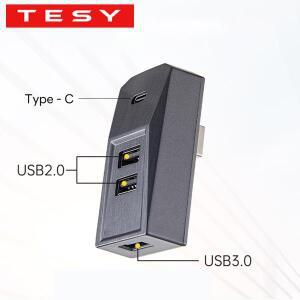 호환TESY 글로브박스 USB 허브 테슬라 모델 YL Y 주니퍼 런치 3 하이랜드 타입-C 스플리터 도킹 스테이션