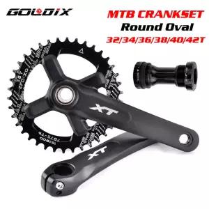 XT 자전거 크랭크 셋 104BCD MTB 체인 링 170mm 블랙 라운드 타원형 32T 34T 36T 38T 알루미늄 합금 바닥