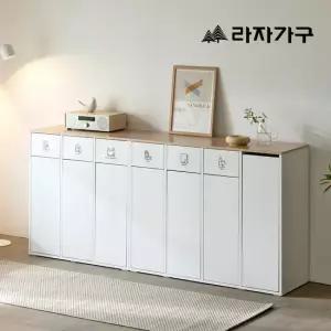 라자가구 리빈 E0등급 재활용 분리수거함 수납장 4칸 70L 4colors