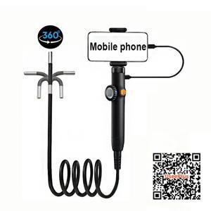 내시경 카메라 양방향 360도 ° 회전식 조명이 있는 6mm 방수 프로브 안드로이드/iOS 폰용
