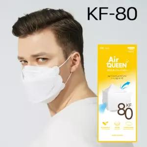 [에어퀸] KF80 황사 마스크 화이트 50매 (1매입 50팩)