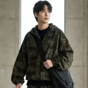 남녀공용 아웃도어 밀리터리 카모 택티컬 후드 집업