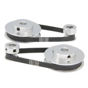 Zeberoxyz 2PCS 세트 GT2 동기 휠 타이밍 8mm 알루미늄 20&60 6mm 풀리, 보어 길이 벨트(20-60T-8B-6) 200mm 너비 톱니