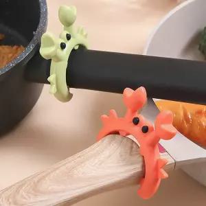 애니틴 꽃게모양 조리도구 거치대 실리콘 국자걸이 1P 그린,오렌지 랜덤발송