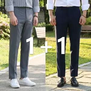 [하프클럽/맨즈북]2장세트 남자 여름슬랙스 10부 슬림핏 데일리정장바지