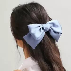 엔젤슈슈실크왕리본자동헤어핀(블루)머리핀 /헤어핀/머리핀/리본핀/왕리본핀/머리삔