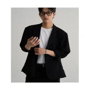 에잇세컨즈 크리즈 오버핏 셋업 재킷 블랙 670558