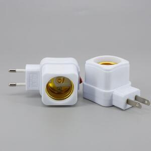 고품질 사각형 E27 AC EUUS 플러그 전원 LED 야간 조명 램프 전구 소켓베이스 홀더 어댑터 ONOFF 스위치 변
