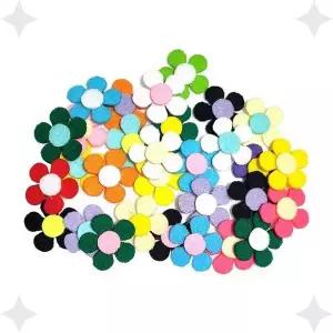 펠트지 꽃모양 장식 소품 30p 지름25mm 색상랜덤 환경 미술 만들기 재료