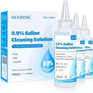 0.9 일반 식염수 세척용 멸균 염화나트륨 일상 관리용 즉시 사용 가능한 각 100ml 3병 / 10.56 FL OZ