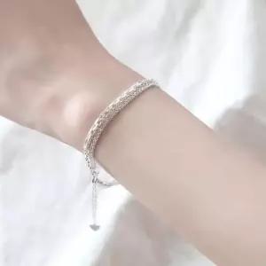베이직팔찌 92.5 Silver 스퀘어 체인 6줄 실버 팔찌
