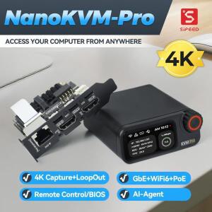 Sipeed NanoKVM-Pro PiKVM 4K IP-KVM GbE WiFi6 PoE 원격 제어 홈랩 서버 NAS AI 에이전트 HDMI 세컨드 스