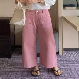 MADE 피넛진 데일리핏 뮤트핑크 와이드 포켓 팬츠 (one color)