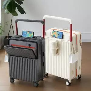 전면 오픈형 20인치 와이드핸들 컵홀더 캐리어 기내용 여행용 하드캐리어