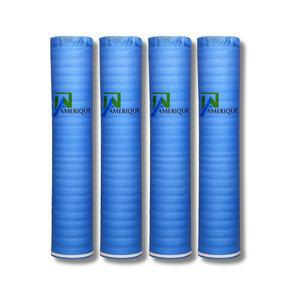 800SQFT AMERIKE 1.5MM 프리미엄 바닥재 패딩 3-in-1 헤비 듀티 폼 블루, 200SF / 롤, 4개의 언더레이먼트 팩, 테이프 및 베이퍼 배리어 포함