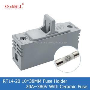 1세트 RT14-20 10x38MM 퓨즈 홀더 20A380V 세라믹 포함 0.5A 1A 2A 3A 4A 5A 6A 8A 380V RO15 RT18