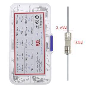 패스트 브레이크 세라믹 퓨즈 튜브 키트 박스 핀 포함 10 값 3.6x10mm 0.5A 1A 2A 3A 3.15A 4A 5A 6.3A 8A