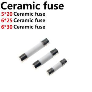 고속 블로우 튜브 퓨즈 세라믹 5x20mm 6x30mm 6x25mm 250V 1A 2A 3A 4A 5A 6A 8A 50 개