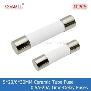10PCS 5x206x30MM 슬로우 블로우 세라믹 튜브 퓨즈 T0.5A 1A 1.6A 2A 2.5A 3A 3.15A 4A 5A 6.3A 8A 시간 지