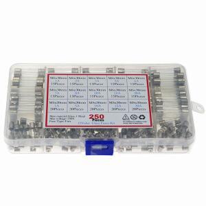 유리 퓨즈 세트 키트 모듬 고속 블로우 튜브 1-20A 250v 5x20mm 6x30mm 박스 당 개