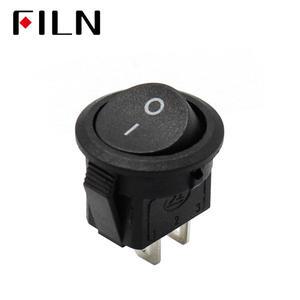 소형 라운드 블랙 시소 전원 스위치 자동차 대시 보드 완구용 2 핀 파일 15mm 3A250V 6A125V 로커