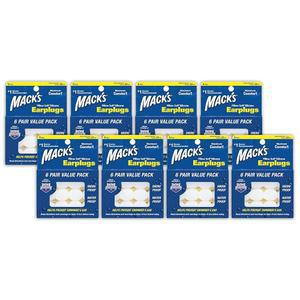 맥 베개 소프트 실리콘 이어플러그 - 6쌍(8팩), Value Pack u2013 수면, 코골이, 수영, 여행, 콘서트 및 공부를 위한 오리지널 몰드형 실리콘 퍼티 이어플러그