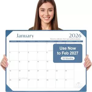 Gannyfer 데스크 캘린더 2026 데스크탑 매트 포함 심플리파이티드 라지 22인치 x 17인치 데스크톱 패드
