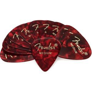 FENDER 프리미엄 셀룰로이드 기타 피크 351 모토 레드 액세서리 미디엄 12팩 모양