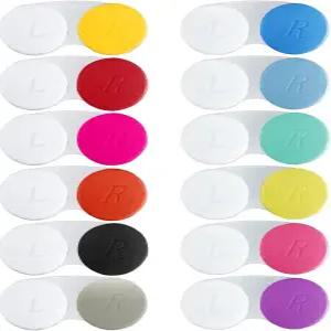 QVVQ 12PCS 콘택트 렌즈 케이스 컬러풀 박스 좌/우 눈 홀더 용기 여행 및 가정용 야외 미니 흡수 보관 키트